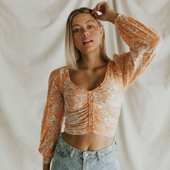 Free People Tops - NWT Free People Say the Word Top in Blood Orange Combo